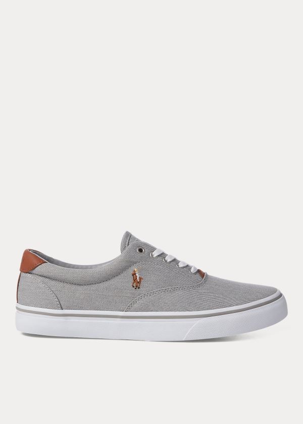 Men's Polo Ralph Lauren Thorton Washed Twill Sneakers | 927608BFS